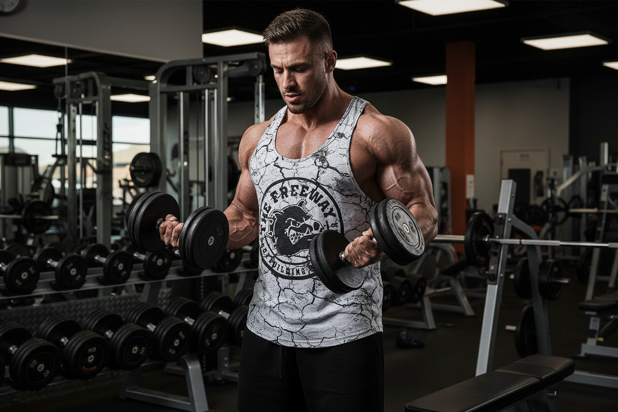 Grand Débardeur de Gym Vogatora - Marbré Blanc Art.2221