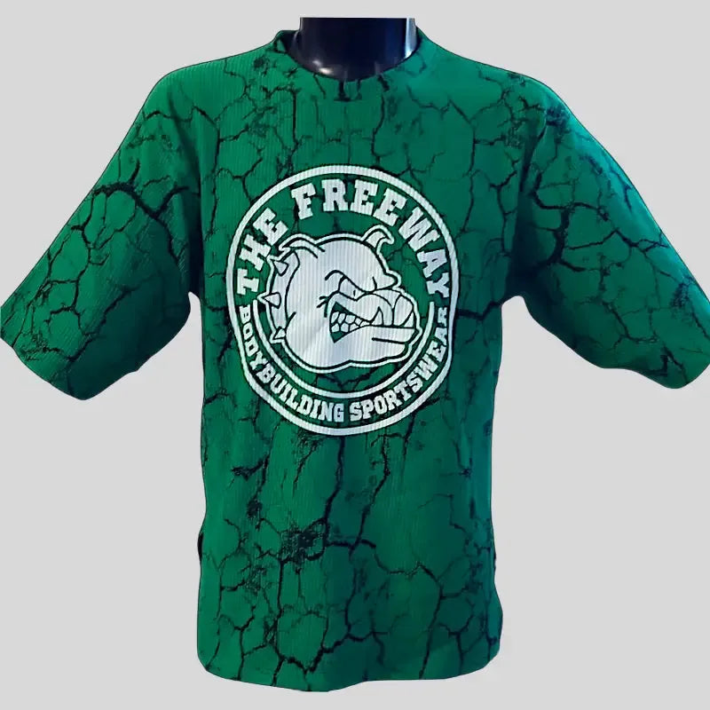 Haut de bodybuilding arrondi - marbré vert - Art.2272